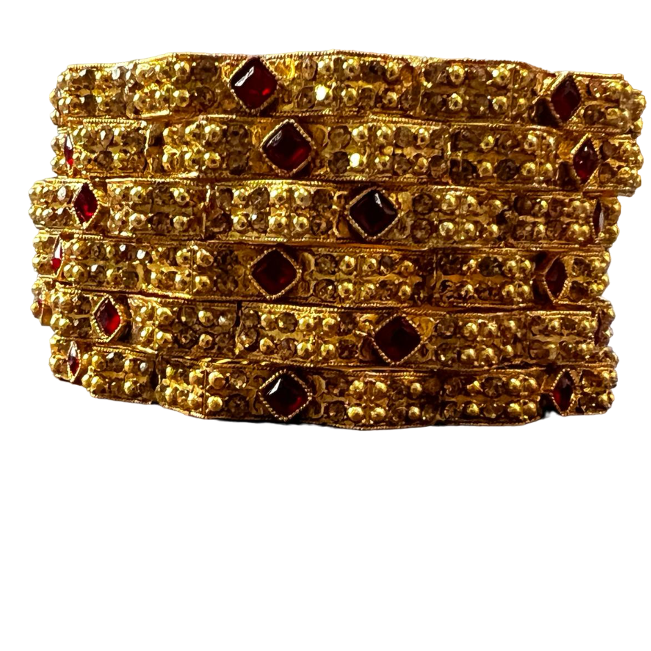 Chic Red Stone Bangle - Mojood