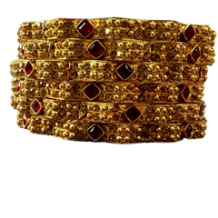 Chic Red Stone Bangle - Mojood