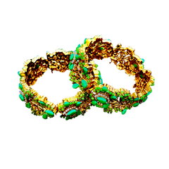 Azure Adornments: Set of Two Blue Bangles - Mojood