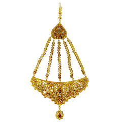 Ruby Radiance : Bridal Ornament with Red Bead - Mojood