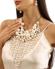 Grand Layered Pearl Necklace - Mojood