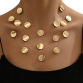 Golden Disc Necklace - Mojood