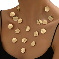 Golden Disc Necklace - Mojood