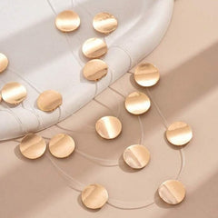 Golden Disc Necklace - Mojood