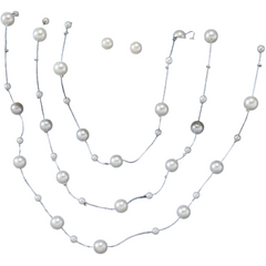 Opulent Triple Strand Pearl Necklace - Mojood