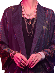 Almirah Charcoal Satin 2 Piece Stitched