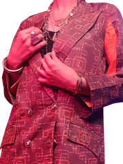 Almirah Brown Satin 2 Piece Stitched