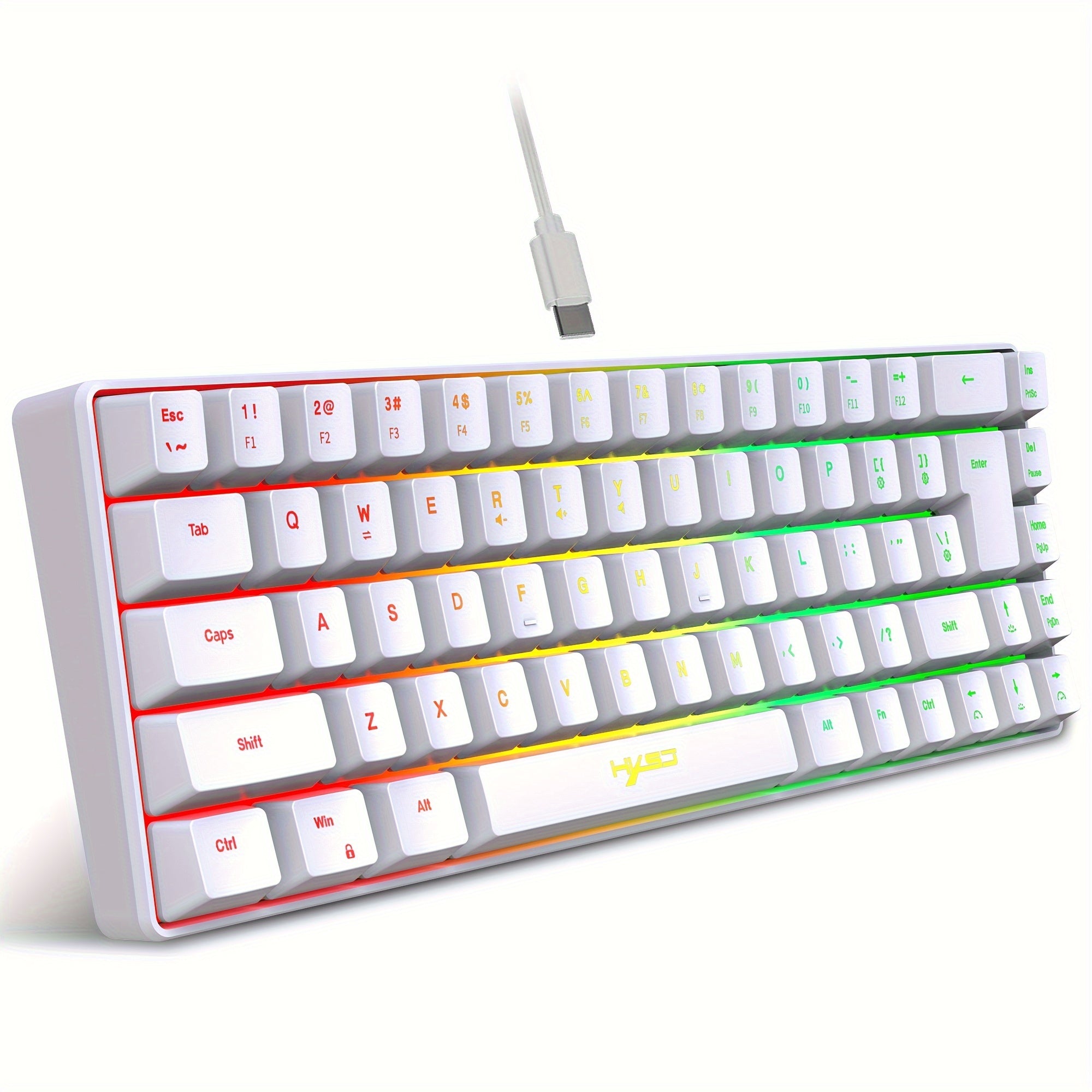 HXSJ-RGB Keyboard & Gaming Mouse, Compact 68-key Mini Wired Keyboard RGB - Mojood