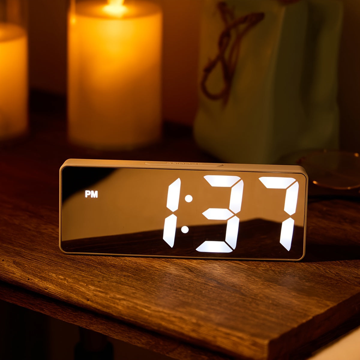 Led Digital Alarm Clock With Mirror - Mojood