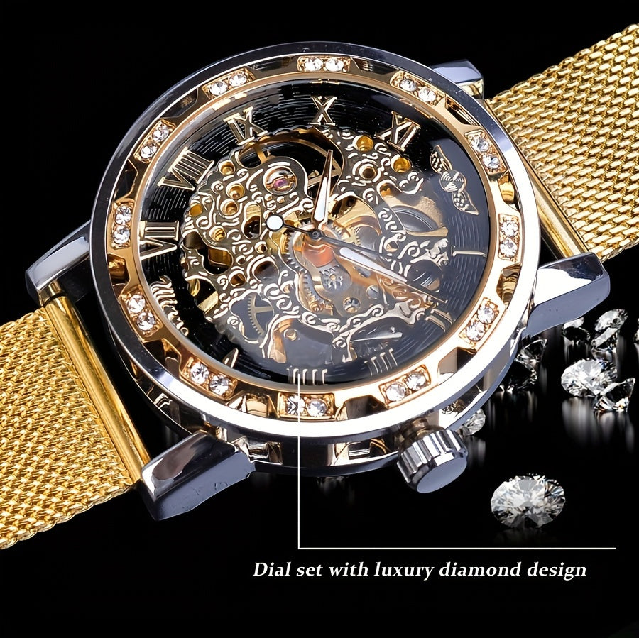 Binbond Men's Mechanical Watch, Rhinestone - Mojood