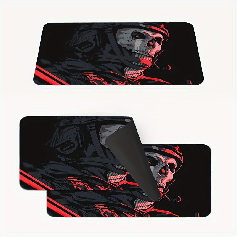 1pc Extended Gaming Mouse Pad with Red Skull Design - Mojood