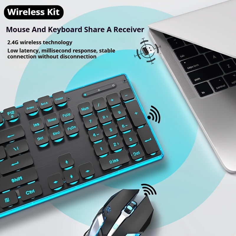 EWEADN BT & 2.4G Wireless Gaming Keyboard and Mouse Combo