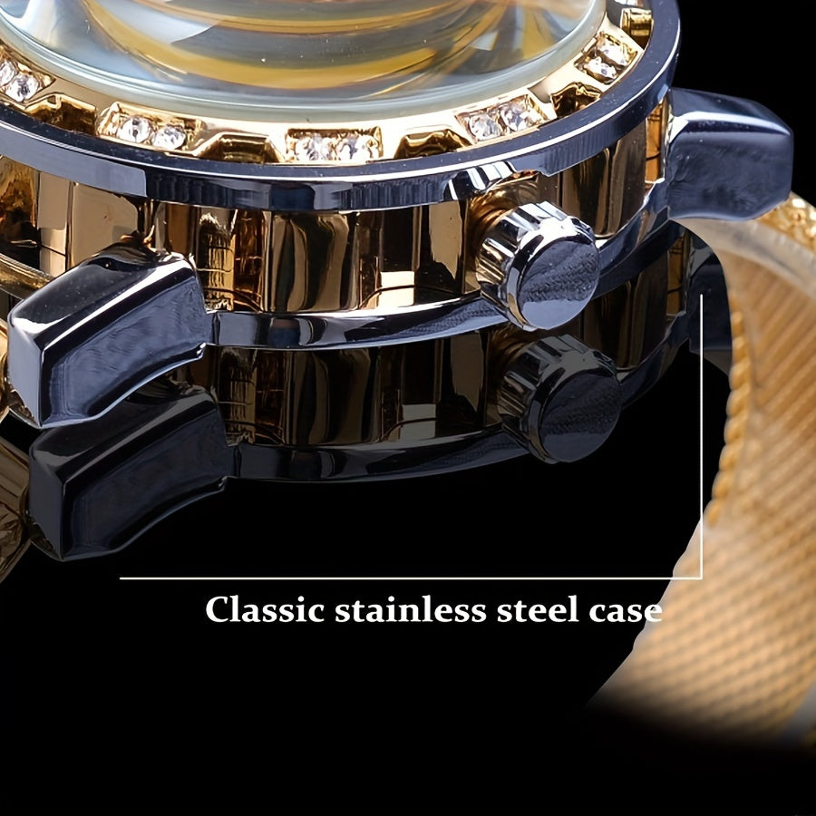 Binbond Men's Mechanical Watch, Rhinestone - Mojood