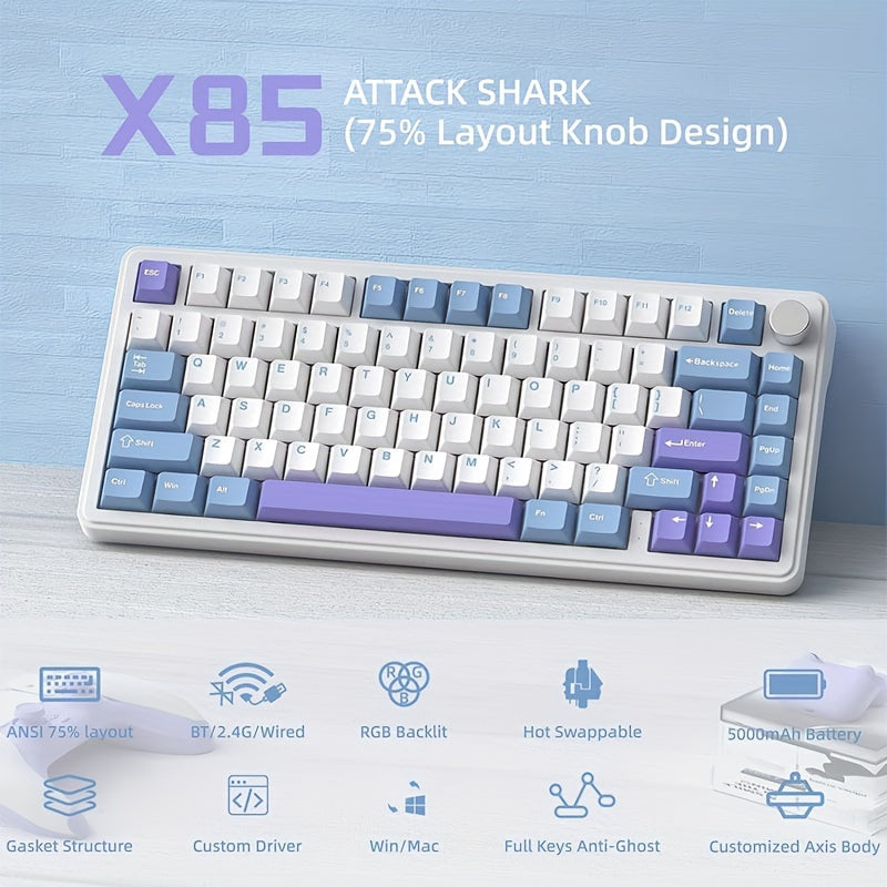 ATTACK SHARK X85 Compact Mechanical Gaming Keyboard - Mojood