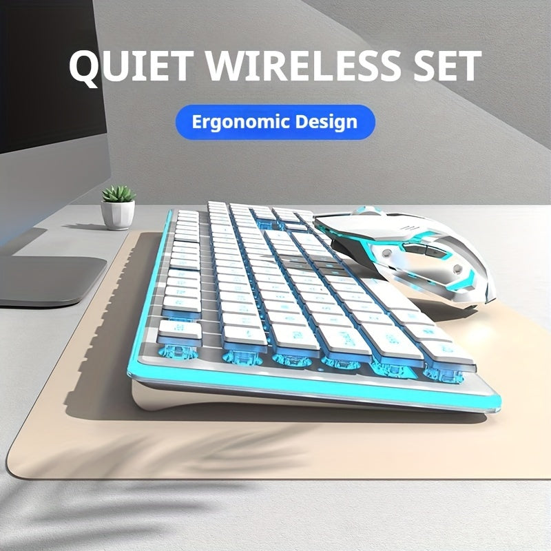EWEADN BT & 2.4G Wireless Gaming Keyboard and Mouse Combo