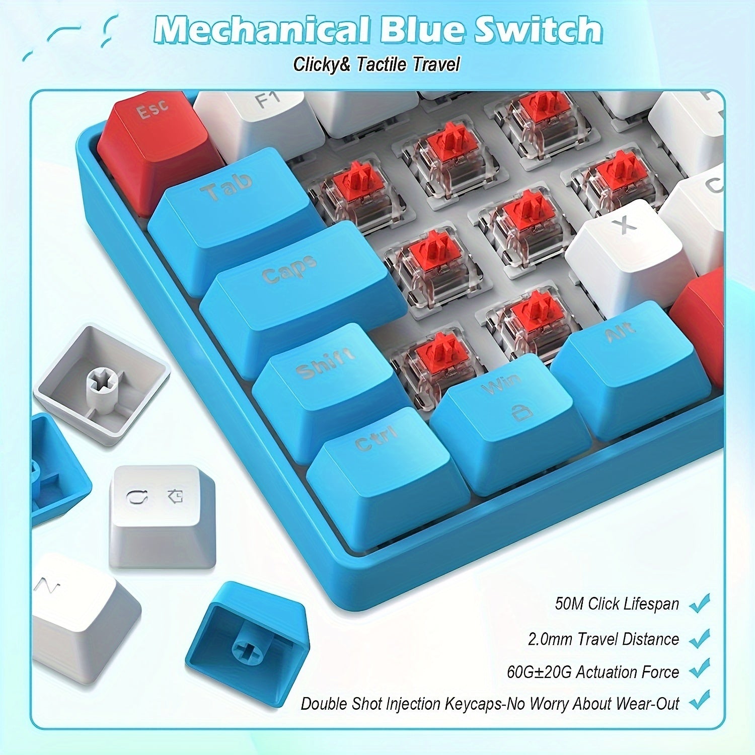 RK-T60 Wired Mechanical Gaming Keyboard and Mouse Combo - Mojood
