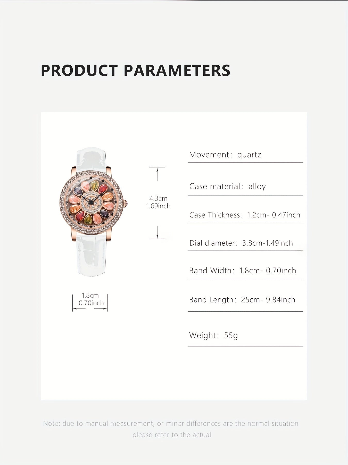 Women's Rhinestone Quartz Watch Rotating Flower Dial - Mojood