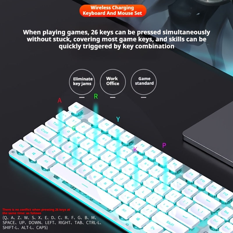 EWEADN BT & 2.4G Wireless Gaming Keyboard and Mouse Combo