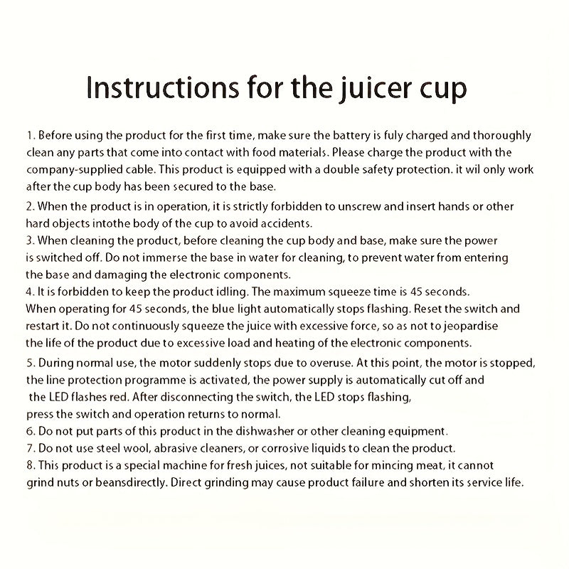 Portable Multifunctional Citrus JuicerDual Bottles, USB Rechargeable