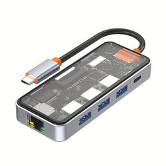 8 - in - 1 USB - C Docking Station with 1 USB - C and 3 USB - A Ports - Mojood
