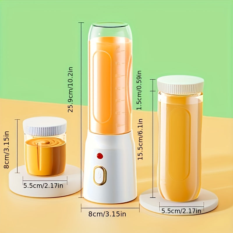 Portable Multifunctional Citrus JuicerDual Bottles, USB Rechargeable