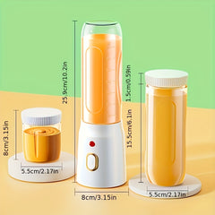 Portable Multifunctional Citrus JuicerDual Bottles, USB Rechargeable