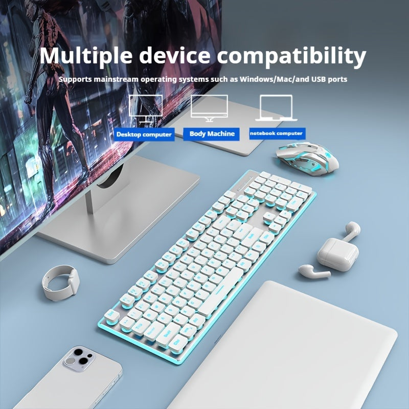 EWEADN BT & 2.4G Wireless Gaming Keyboard and Mouse Combo