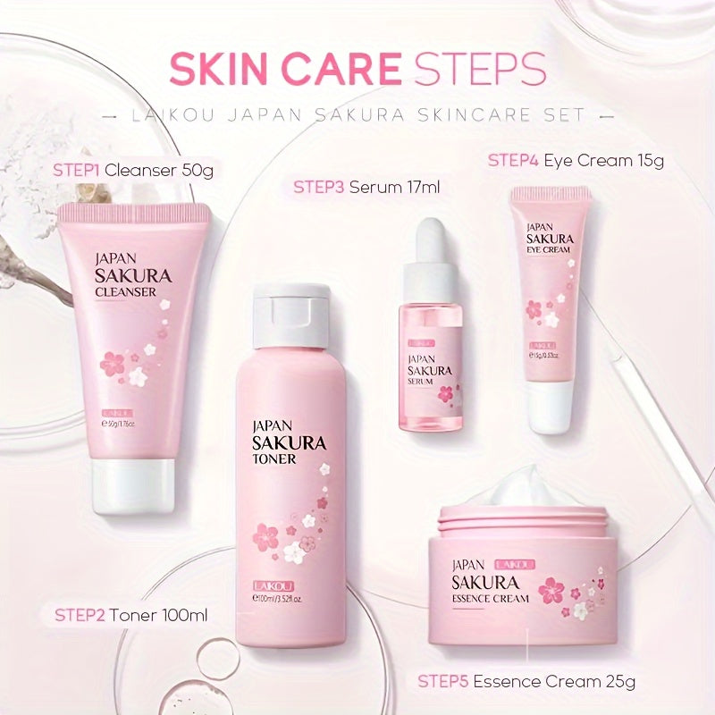 Sakura Skin Care Se 5-in-1: Serum, Cleanser, Eye Serum, Cream, Toner