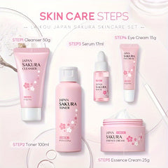 Sakura Skin Care Se 5-in-1: Serum, Cleanser, Eye Serum, Cream, Toner