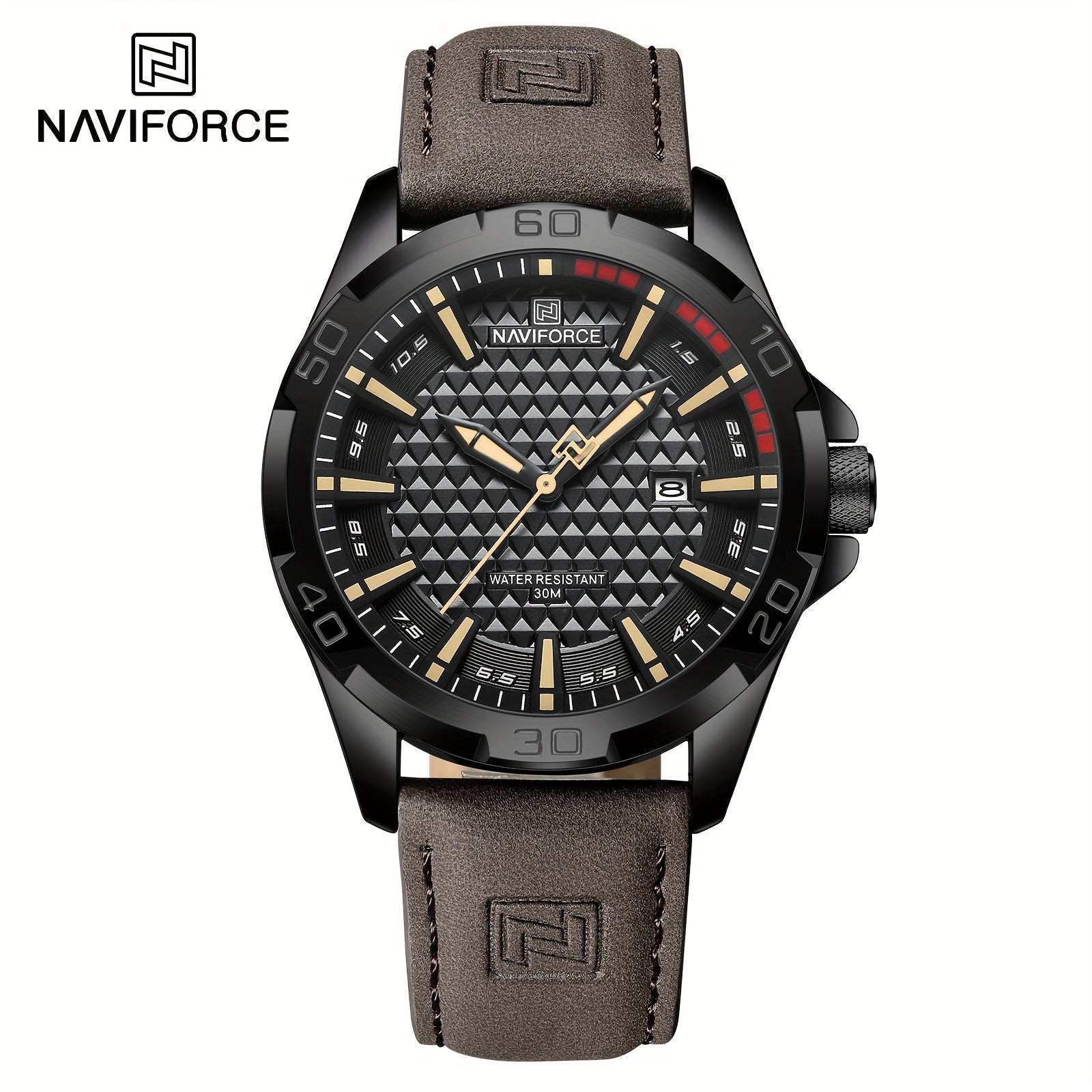 NAVIFORCE Fashion Men s Genuine Leather Cowhide Strap Watch Mojood