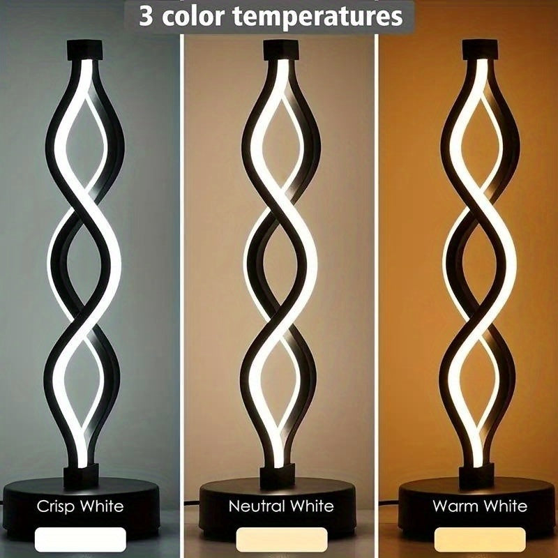 LED Spiral Table Lamp, Charging Capability - Mojood
