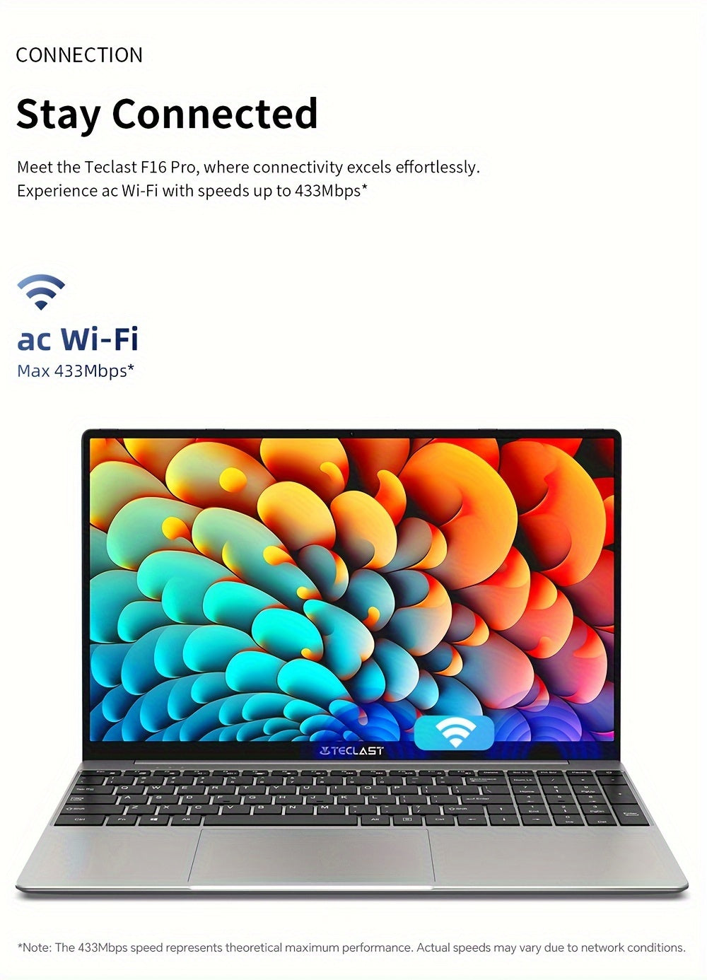 Teclast F16 Pro Laptop 15.6-inch Vast Display, Intel Gen 12th CPU, 12GB LPDDR4 256GB SSD - Mojood