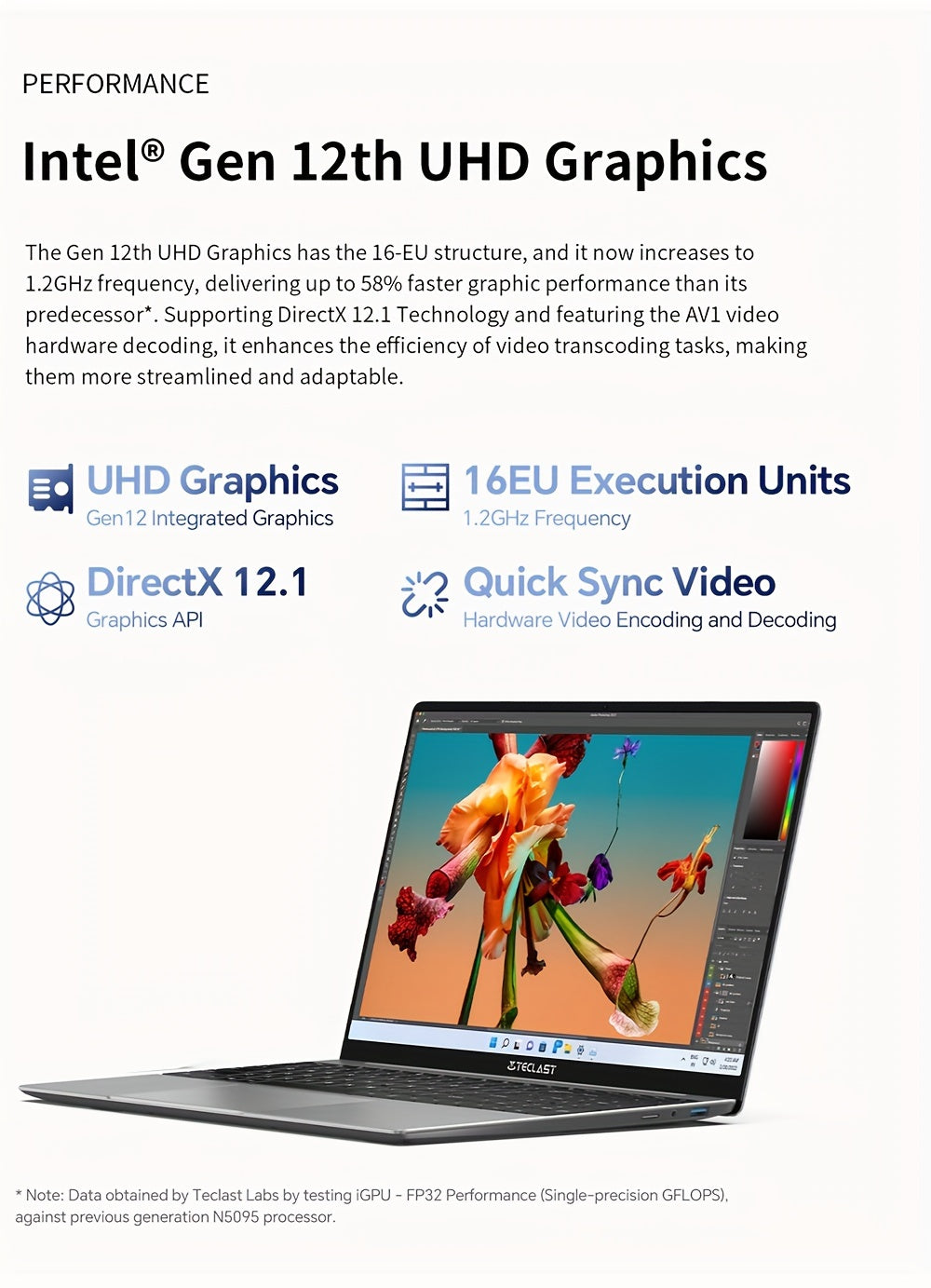 Teclast F16 Pro Laptop 15.6-inch Vast Display, Intel Gen 12th CPU, 12GB LPDDR4 256GB SSD - Mojood
