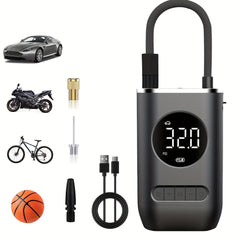 Portable Air Compressor, 150 PSI, Car Air Pump, Electric Tire Inflator