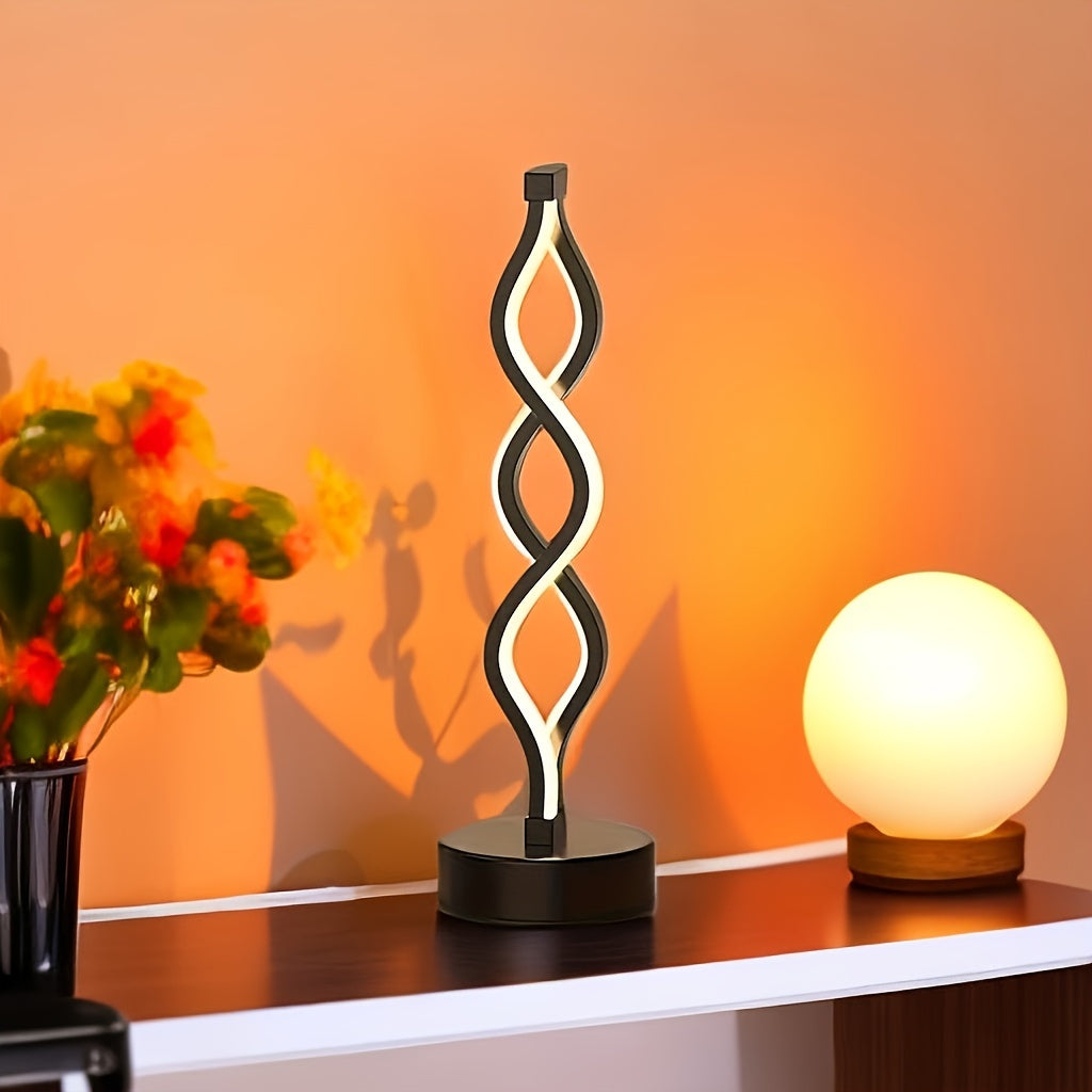 LED Spiral Table Lamp, Charging Capability - Mojood