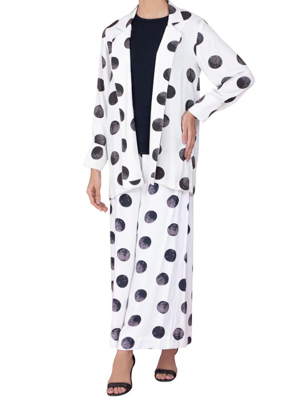 Almirah Black & White Viscose 2 Piece Stitched