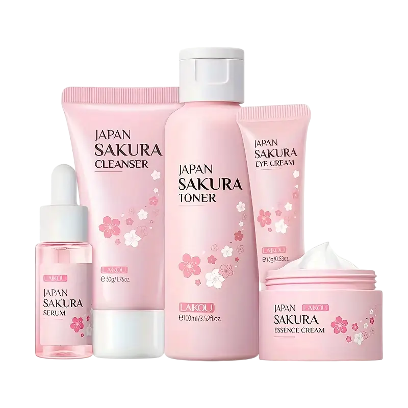 Sakura Skin Care Se 5-in-1: Serum, Cleanser, Eye Serum, Cream, Toner